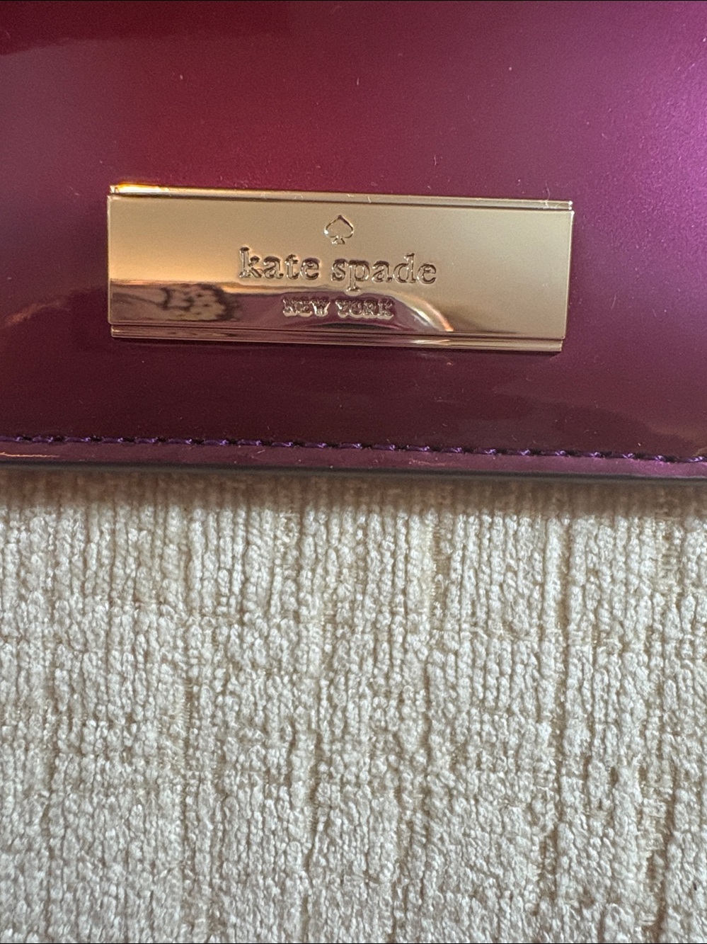 kate spade Patent Berry Card Case with Gold Plaque - Picture 4 of 9